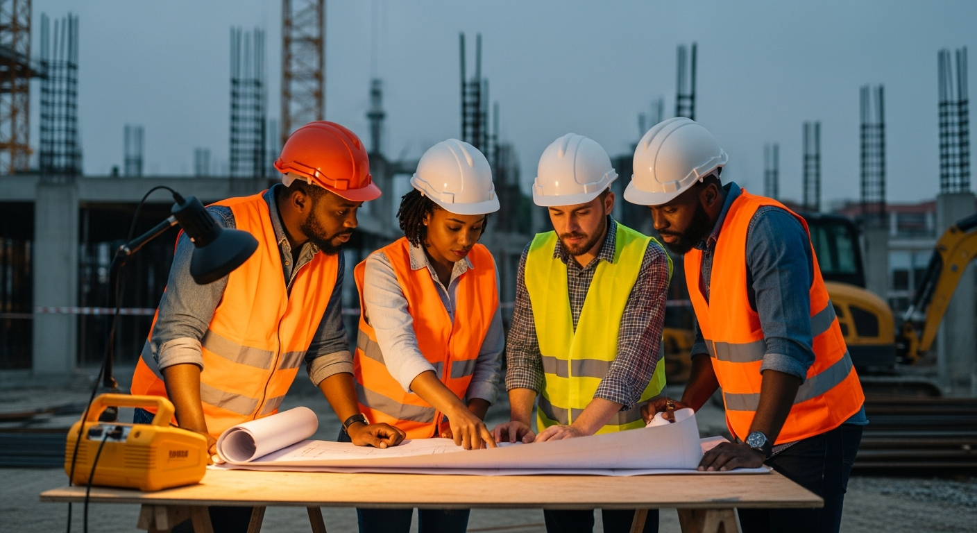 Axios Construction engineers on site